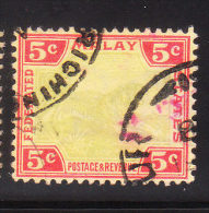 Malaya Federated Malay States 1901-1910 Tiger 5c Used - Federated Malay States