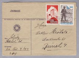 Schweiz Soldatenmarken 1939/40 Brief "FESTUNG SARGANS + TER:RGT.79" - Cartas & Documentos