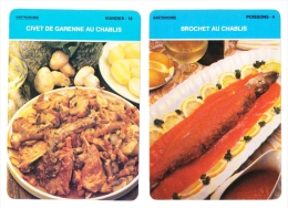 Lot De 2 Fiches Recettes Avec Du Vin De Chablis  / Fich-01/1 - Cooking Recipes