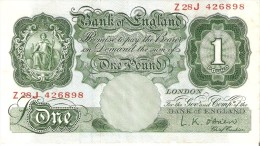 BILLETE DE REINO UNIDO DE 1 POUND DE LOS AÑOS 1948 A 1960   (BANKNOTE) - 1 Pond