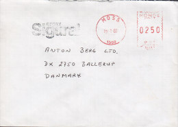 Norway EPOXY Sigural MOSS Meter Stamp 1987 Cover Brief To BALLERUP Denmark EMA Print Machine - Lettres & Documents