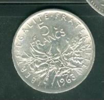 Piece 5 Francs Argent Silver , Année 1963 - Pic0803 - 5 Francs