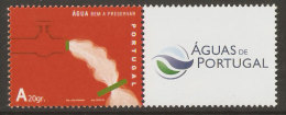 Portugal Eau Timbre Enterprise Avec Vignette 2006  **  Water Corporate Stamp 2006 With Cinderella Tab - Agua