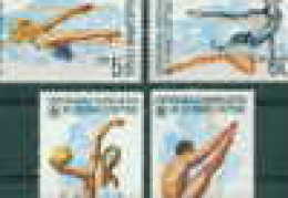 3421a Bulgaria 1985 Swimming Championships ERROR SYNCHRONIZED SWIMMING** MNH/ BUTTERFLY STROKE , WATER POLO , DIVING , - Waterpolo