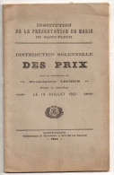Saint-Flour, Institution De La Présentation De Marie, Distribution Des Prix 13 Juillet 1921, Mgr Lecoeur, évêque - Auvergne