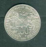 Piece 100 Francs Argent , Sylver  Emile Zola  Année 1985  - Pic1704 - 100 Francs