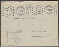BuM0907 - Böhmen Und Mähren (1940) Brünn 1 - Brno 1 (machine Postmark) Letter (exempt From Postage!) - Briefe U. Dokumente