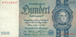 Deutschland, Germany - 100 Reichsmark, Ro. 176 A , ( Serie U/F ) 1936 - 1948 ! - 100 Reichsmark