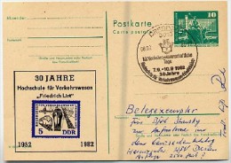 DDR P79-36-82 C201 Postkarte PRIVATER ZUDRUCK Verkehrswesen Dresden Belegexemplar 1982 - Privatpostkarten - Gebraucht