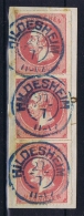 Deutsche Reich, Hannover Mi 23  Einheit / Strip Of 3 On Paper Used Cancel Hildesheim - Hanover