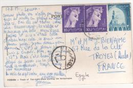 3 Timbres Sur Carte Postale écrite Le 17/8/79 Pour La France , Pli D´angle - Briefe U. Dokumente