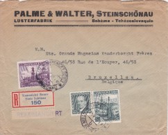 A00028 - Enveloppe Recommandé Vers Bruxelles - Grands Magasins Vanderborght Frères - Czechoslovakia Old Registered Cover - 1991-2000