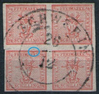 Schwerin 26/12 Auf 4/4 Shilling Rot - Meckl. Schwerin Nr. 1 Mit PF II - Pracht - Tief Geprüft - Mecklenbourg-Schwerin