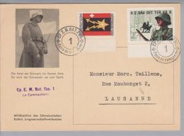 Schweiz Soldatenmarken 1939 Illustr. Karte Mit "H.D. Bau Det.Ter.Kr.6" - Dokumente