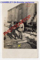 GARE-Bombe D'Avion-Feldgendarme-CHAMBLEY-2x Cartes Photos Allemandes-Guerre14-18-1WK-Militaria-54- - Chambley Bussieres