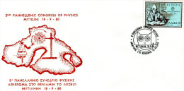 Greece- Comm. Cover W/ "2nd Panhellenic Congress Of Physics (Dedicated To Veniamin Lesvios)" [Mytilene 18.9.1980] Pmrk - Flammes & Oblitérations