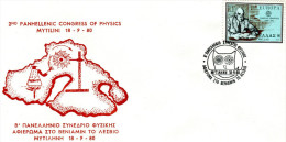 Greece- Comm. Cover W/ "2nd Panhellenic Congress Of Physics (Dedicated To Veniamin Lesvios)" [Mytilene 18.9.1980] Pmrk - Maschinenstempel (Werbestempel)