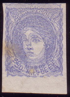 ESPAGNE - REGENCE - 50m OUTREMER NON DENTELE DOUBLE IMPRESSION - VARIETE - PETITE TACHE.. - Unused Stamps