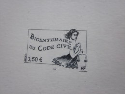 2004 Bicentenaire Du Code Civil > EPREUVE De Luxe ESSAI >épreuve Document Postal Philatélie - Otros & Sin Clasificación