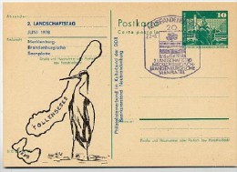 DDR P79-14-78 C64 Postkarte ZUDRUCK Landschaftstag Reiher Neubrandenburg Sost. 1978 - Privatpostkarten - Gebraucht