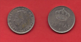 SPAIN 1975, Circulated Coin, 25 Pesetas, Juan Carlos,   C1722 - 25 Pesetas