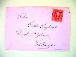 Sweden 1898 Cover To Kallangen - King Oscar II - Cartas & Documentos