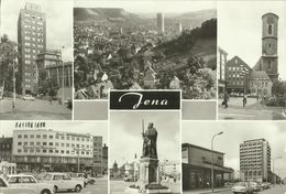 AK Jena Mehrbild Zeiss-Platz Interhotel Trabis 1984 DDR #1905 - Jena