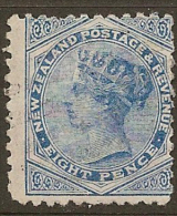 NZ 1882 8d Blue QV P12x11.5 SG 192 U #AQ23 - Gebraucht