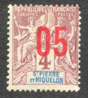 St Ierre Et MIQUELON : Type Allégories  Surchargé "ST -PIERRE Et MIQUELON" En Bleu Dans Le Cartouche + Nouvelle Valeur - Unused Stamps