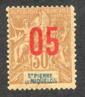 St Ierre Et MIQUELON : Type Allégories  Surchargé "ST -PIERRE Et MIQUELON" En Bleu Dans Le Cartouche + Nouvelle Valeur - Unused Stamps