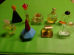 Lot De 9 Flacons Parfum Ou Eau De Toilette- Miniatures-- - Miniatures Modernes Vides