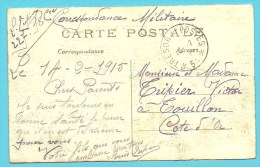 Kaart "FURNES " Met Stempel TRESOR ET POSTES 54 Op 14/2/1915 - Zona Non Occupata