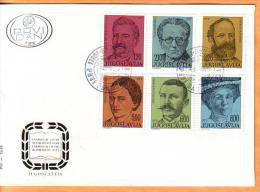 Yugoslavia 1975 G FDC Famous Persons Writers  Mi No 1609-14 Postmark Beograd 16.09.1975. - FDC