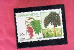 RWANDA 1984 FLORA LOCAL TREES HAGENIA ABYSSINICA TREE ALBERI UMUGESHI LOCALI ALBERO MNH - Ungebraucht