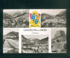 CPSM - Chatillon En Diois (26) - Multivues Et Blason ( Dest.  Café Du Centre Revigny Sur Ornain - Châtillon-en-Diois