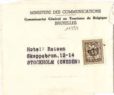 11234# BELGIQUE CHIFFRE SUR LION PREOBLITERE 1-I-52 / 31-XII-52 / BANDE IMPRIME Pour STOCKHOLM SUEDE SVERIGE SWEDEN - Typos 1951-80 (Chiffre Sur Lion)