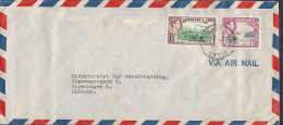 Jamaica Airmail LESCELLES 1951 Cover Brief Via WIEN Flughafen To Denmark 6d & 1'- Sh George VI. Stamps (2 Scans) - Jamaica (...-1961)