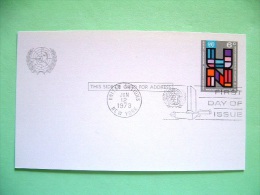 United Nations New York 1973 FDC Pre Paid Card - UN Letters - Cartas & Documentos