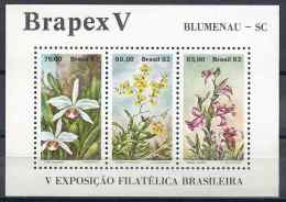 1982 BRESIL BF 48** Fleurs, Orchidée - Blocks & Kleinbögen