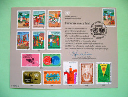 United Nations New York 1987 FDC Big Size Souvenir Card - Immunize Every Child - Immunization Medecine Malaria Diseases - Lettres & Documents