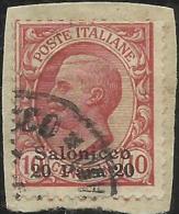 LEVANTE SCUTARI D´ALBANIA 1909 - 1911 20 PA SU 10 C TIMBRATO USED - Europese En Aziatische Kantoren