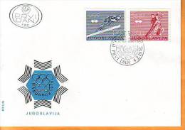 Yugoslavia 1976 Y FDC Sport Olympic Games Innsbruck Mi No 1630-31 Postmark Beograd 04.02.1976. - FDC