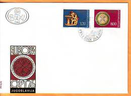 Yugoslavia 1976 Y FDC Europa Cept Handcrafts  Mi No 1635-36 Postmark Beograd 26.04.1976. - FDC