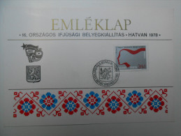 Hungary 1978. Youth Stamp Exhibition Souvenir Card With Special Cancelling - Lettres & Documents