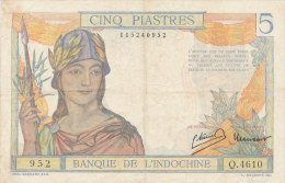 BILLETS  -INDOCHINE   1953  CINQ PIASTRES - Indochine