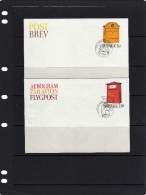 Suède: 1976 2 Entier Type Aérogramme Repiquage Boites Aux Lettres Cachet 1er Jour Voiture - Ganzsachen