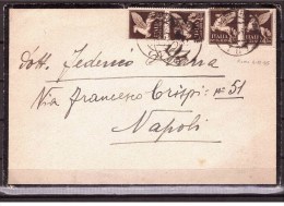 ITALY 1945 Letter To Napoli  Franked With 4 By 50 Cent  Air Post - Autres & Non Classés