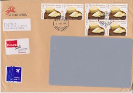 Portugal Envelope With Mi 3534 Portuguese Cheeses - Cabra Transmontano Cheese PDO + Customs Declaration - Used Stamps