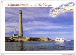 PLOUGUERNEAU -  L´Ile Vierge, Le Phare De 1902, à L´arrière Plan, Le Phare Désaffecté De  1845 - Carte De La Région - Plouguerneau