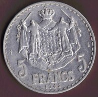 MONACO 5 FRANCS 1945 - 1922-1949 Louis II